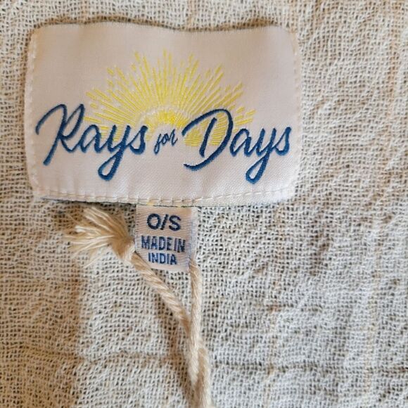 NWT RAYS FOR DAYS  THE COCO CABANA SWIM COVERUP KIMONO WITH FRINGE OS - Picture 8 of 11